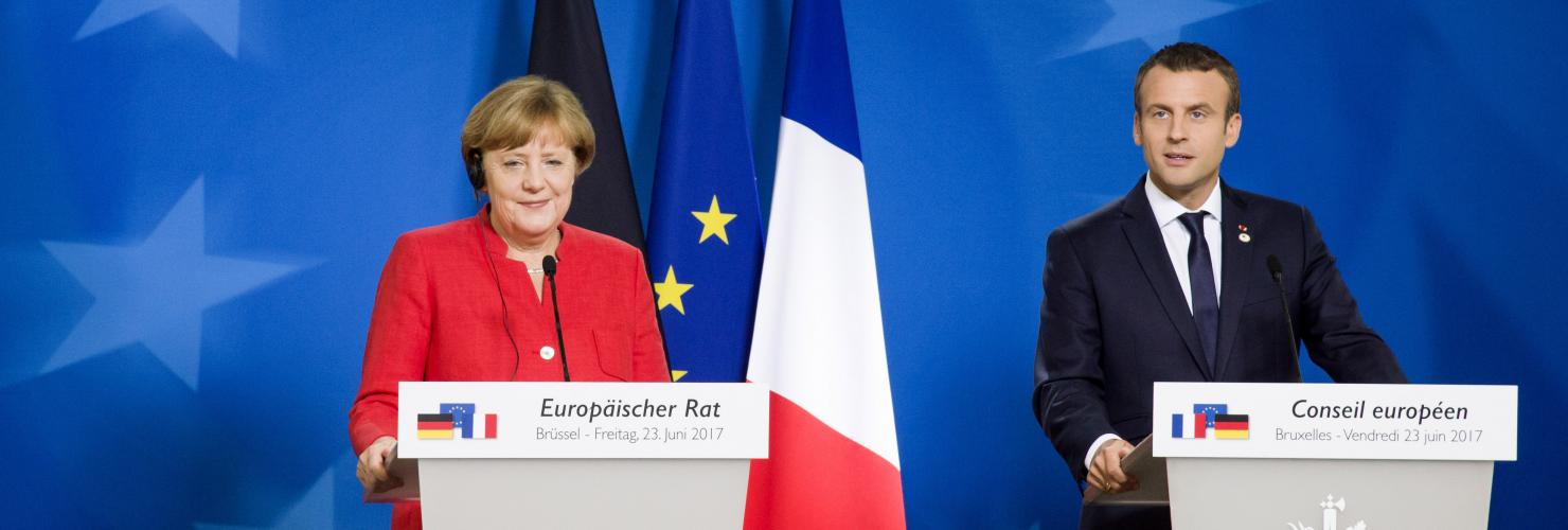 German Chancellor Angela Merkel and French President Emmanuel Macron