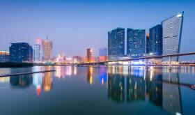 Macao's skyline at dawn